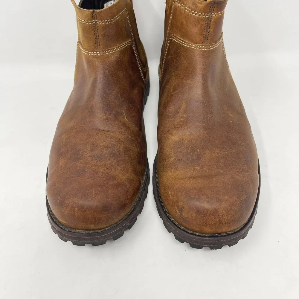 Timberland Mens‎ EarthKeepers Originals Chelsea Boot Brown Leather Pull On 11.5